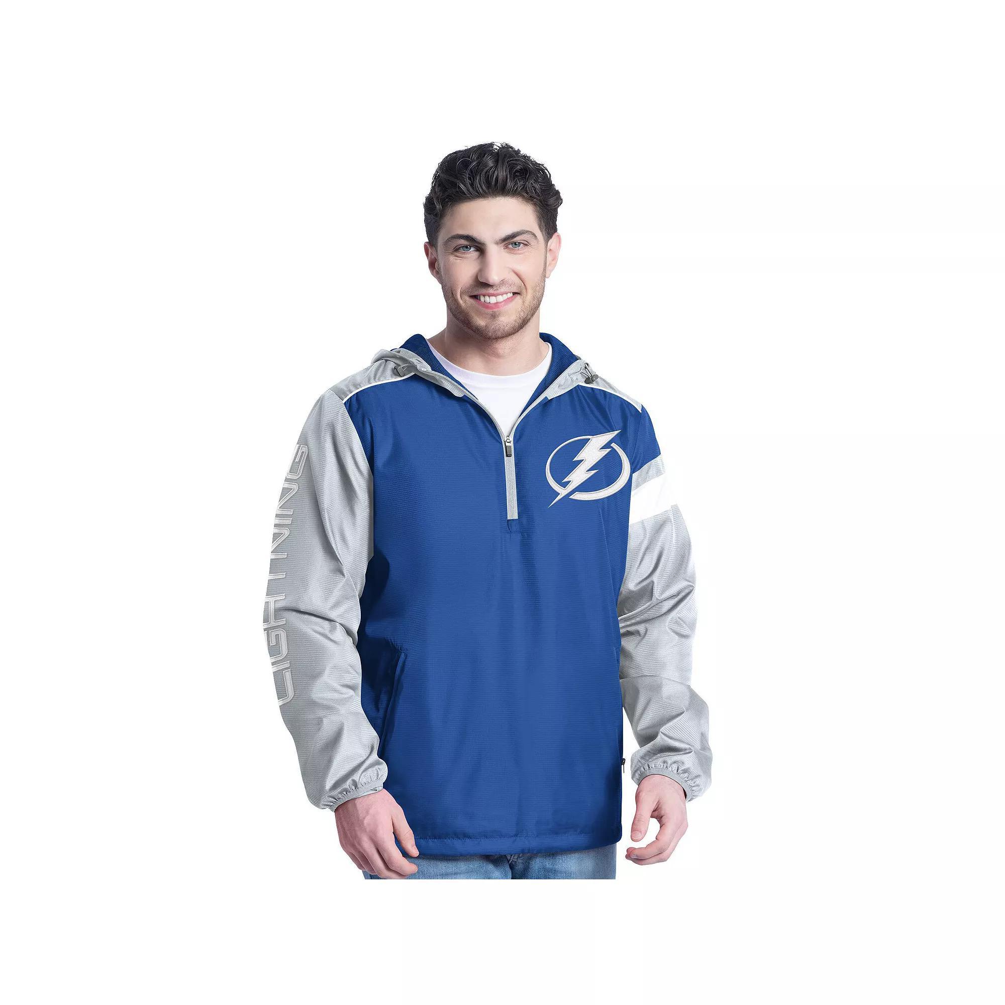 Men's G-III Sports by Carl Banks Royal/Gold Buffalo Sabres Lateral Half-Zip Hoodie Jacket, Size: 2XL, Blue Product Image