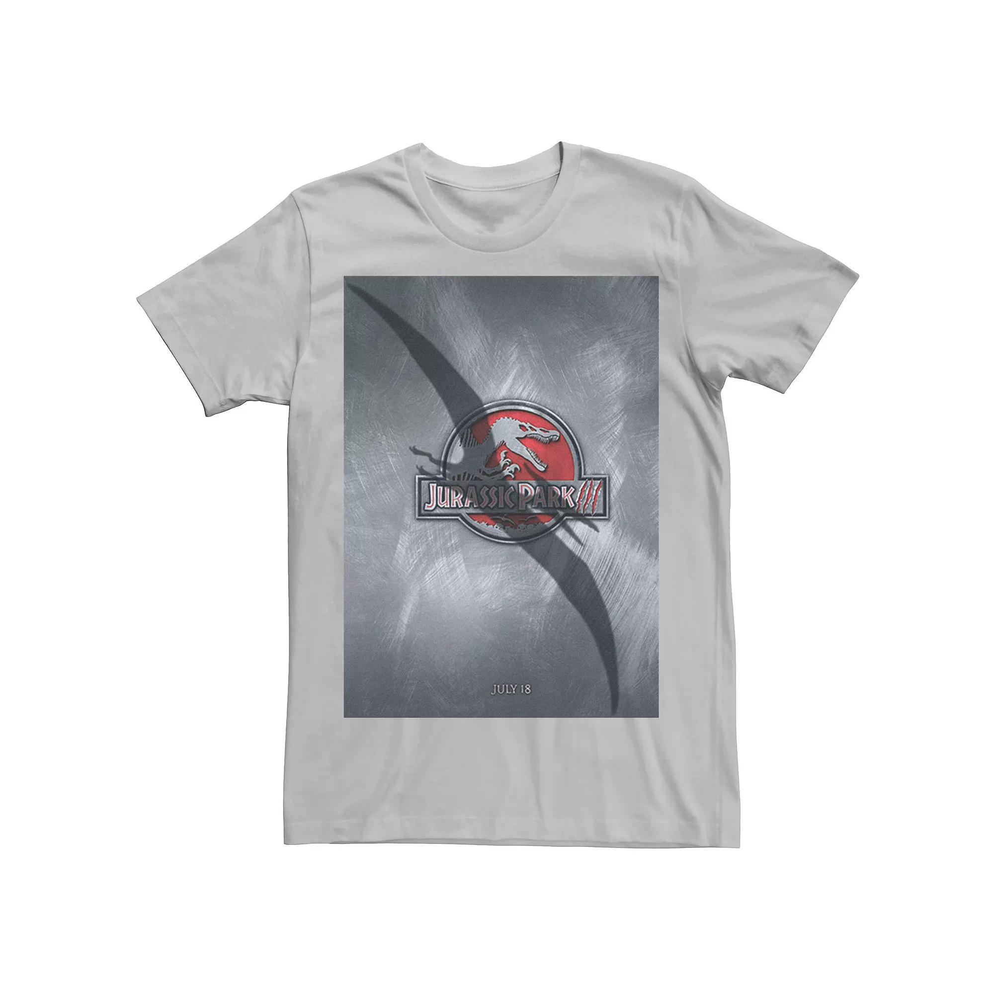 Men's Jurassic Park 3 Movie Poster Pterodactyl Tee, Size: Medium, Silver Product Image