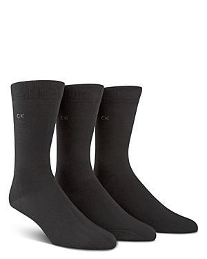 Calvin Klein Mens Combed Flat Knit Sock, Pack of 3 Product Image