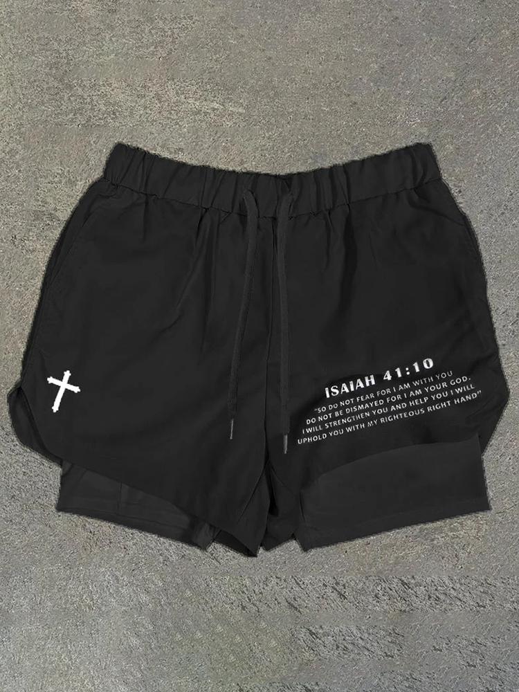 Fearless 41:10 Print Men's High Performance Double Layer Quick Dry Shorts Product Image