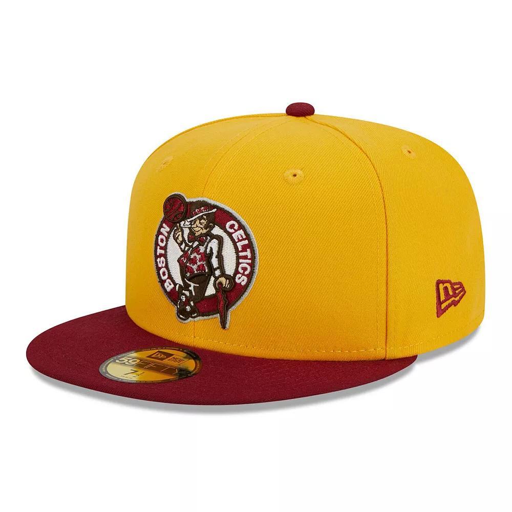 Men's New Era Yellow/Red Boston Celtics Fall Leaves 2-Tone 59FIFTY Fitted Hat,  Product Image