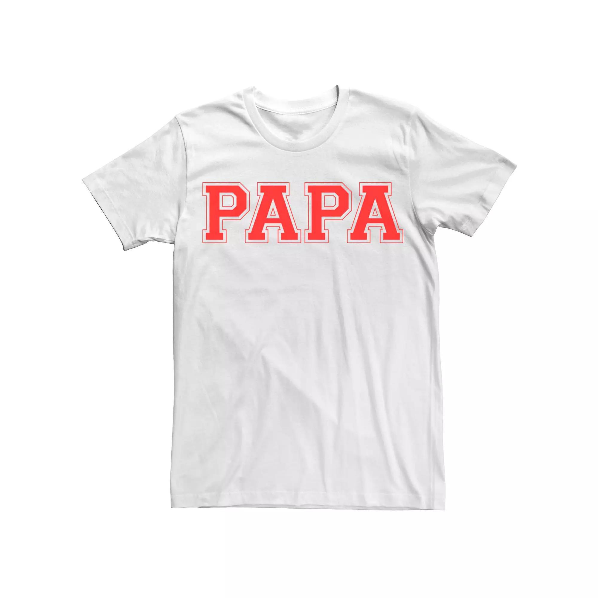 Men's Papa Bold Red Letters Graphic Tee,  Product Image