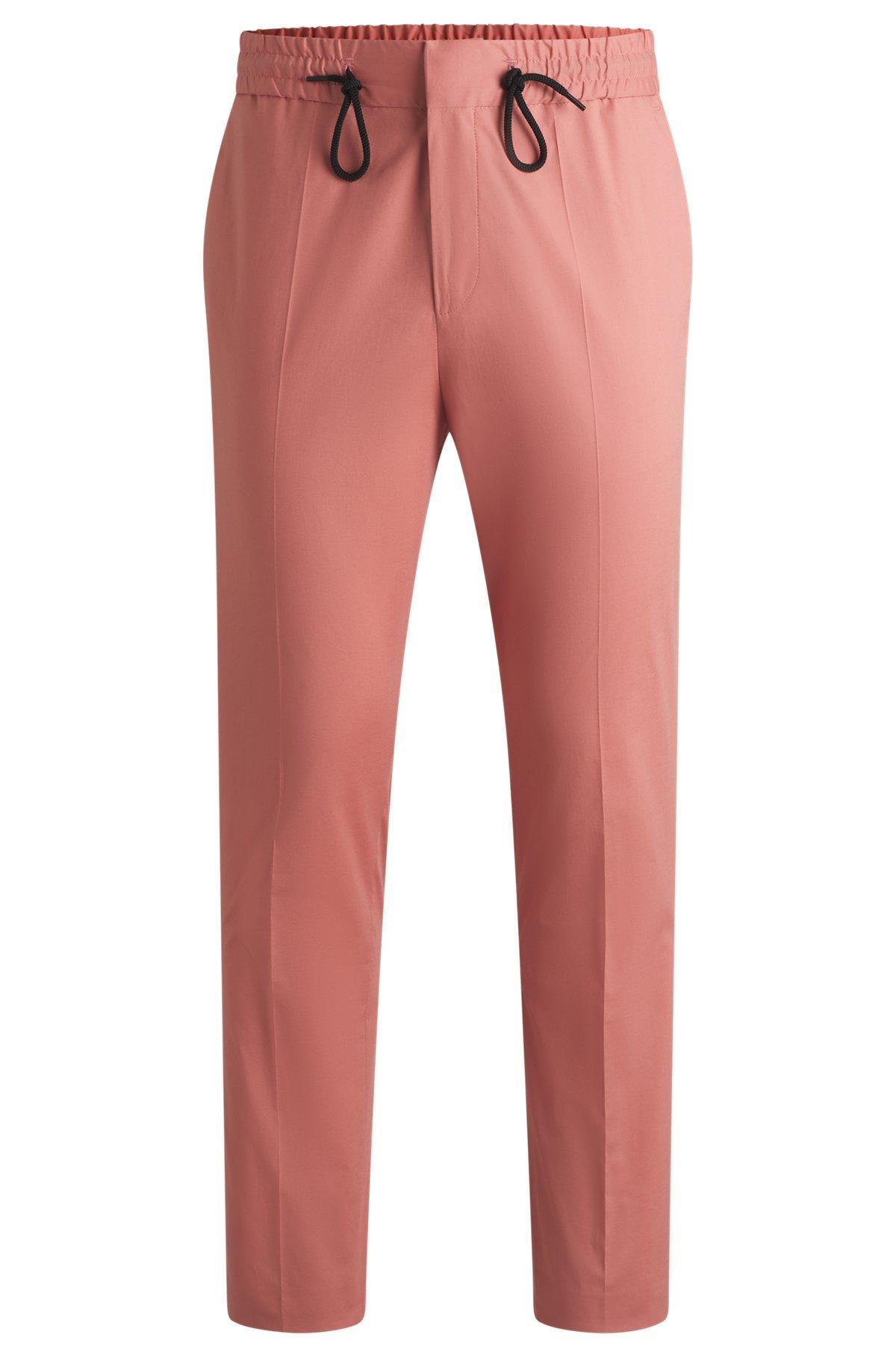 Extra-slim-fit trousers in paper-touch stretch cotton Product Image