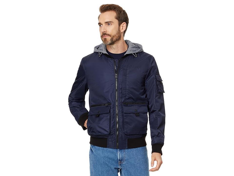 Mens Levis Hooded Utility Bomber Jacket Blue Product Image