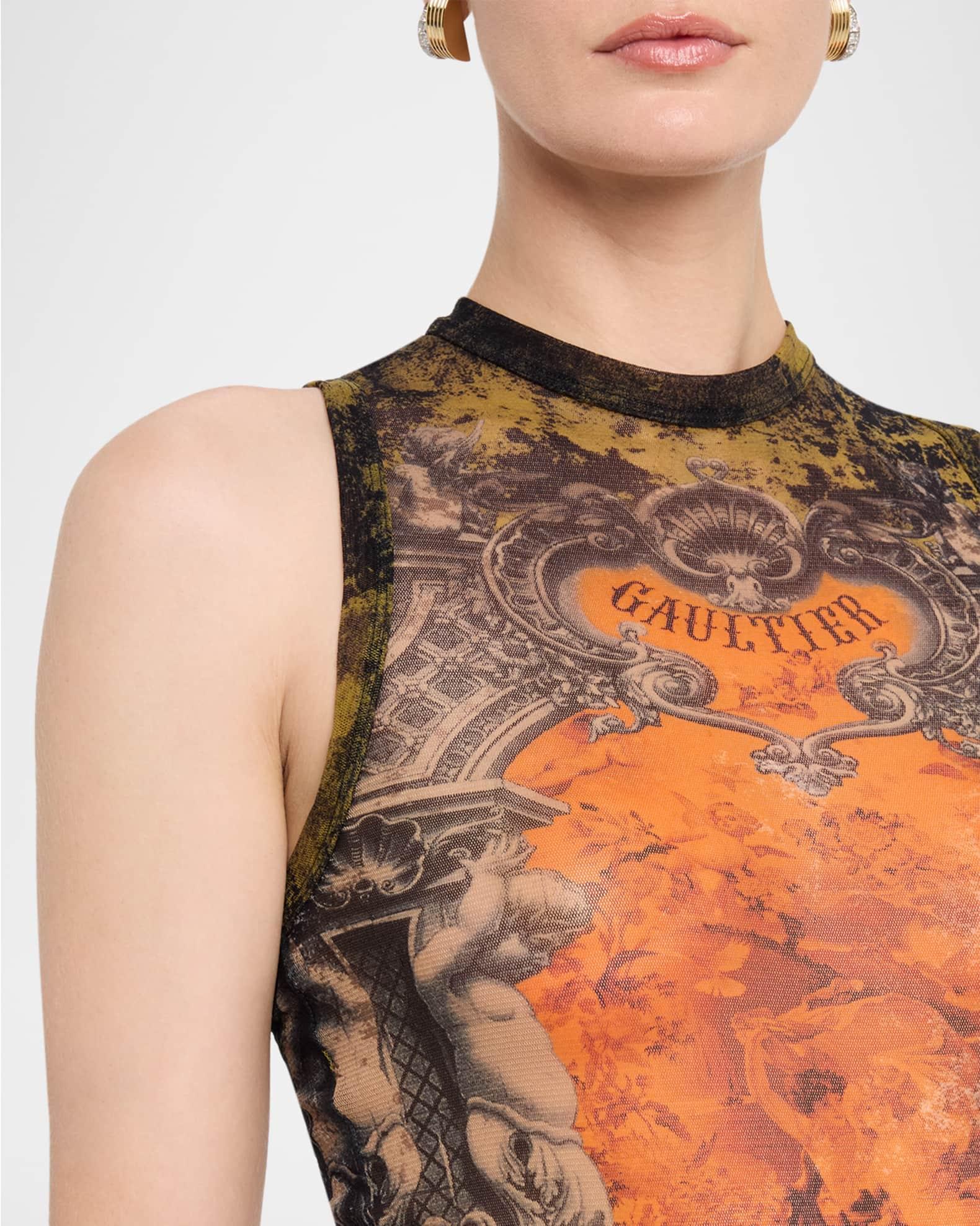 Medallion Printed Mesh Tank Top Product Image