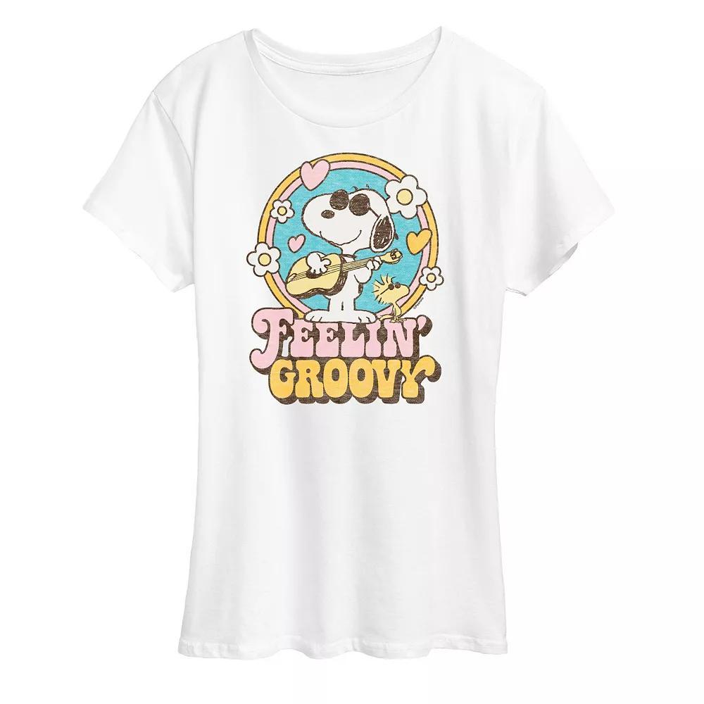 Women's Peanuts Snoopy Feelin' Groovy Graphic Tee,  Product Image