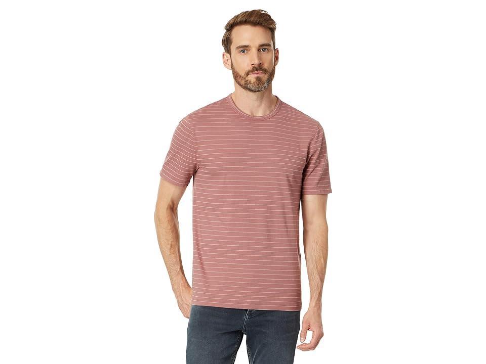 Vince Garment Dye Fleck Stripe Short Sleeve Crew (Washed ) Men's Clothing Product Image