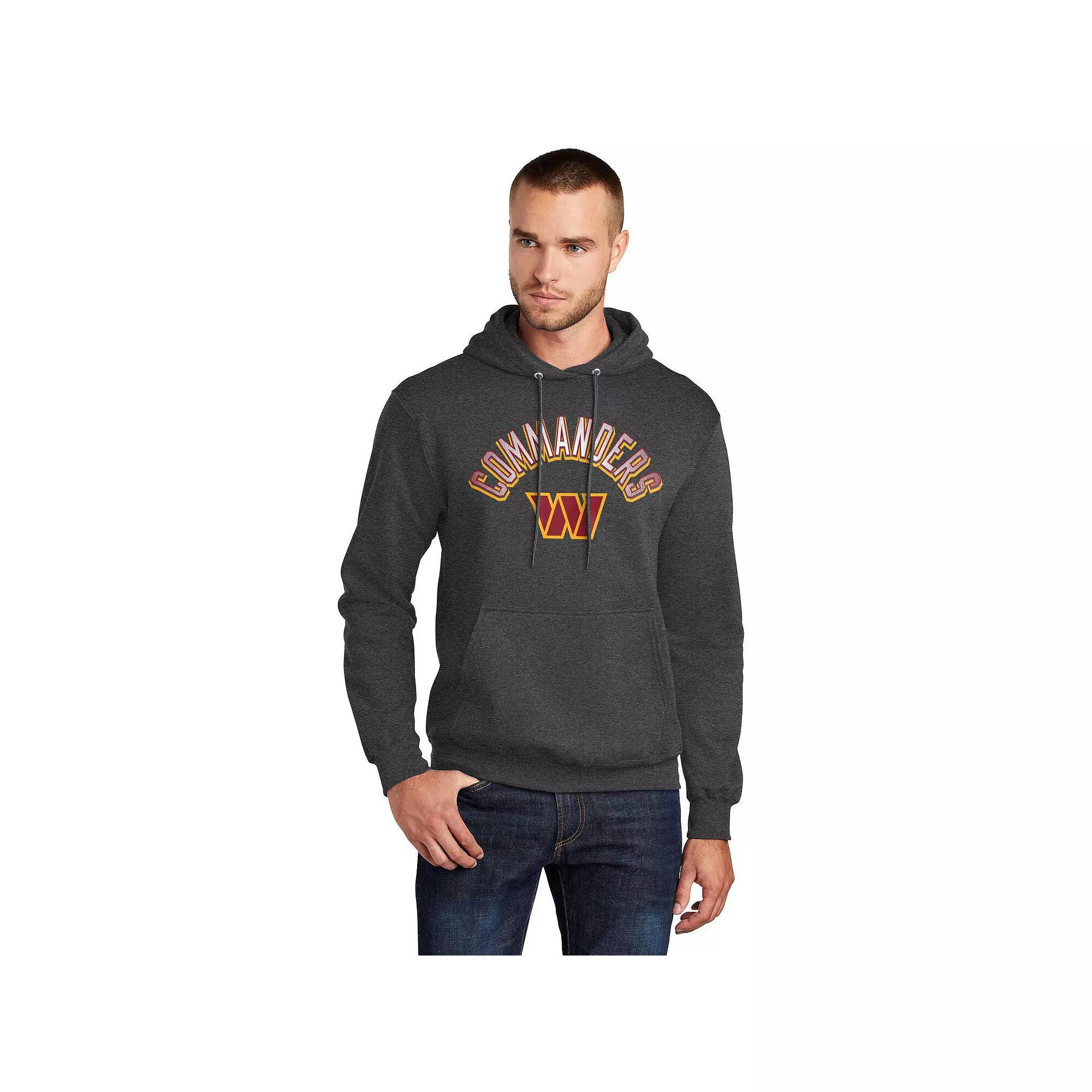 Men's Starter Charcoal Washington Commanders Arch Over Logo Pullover Hoodie,  Product Image