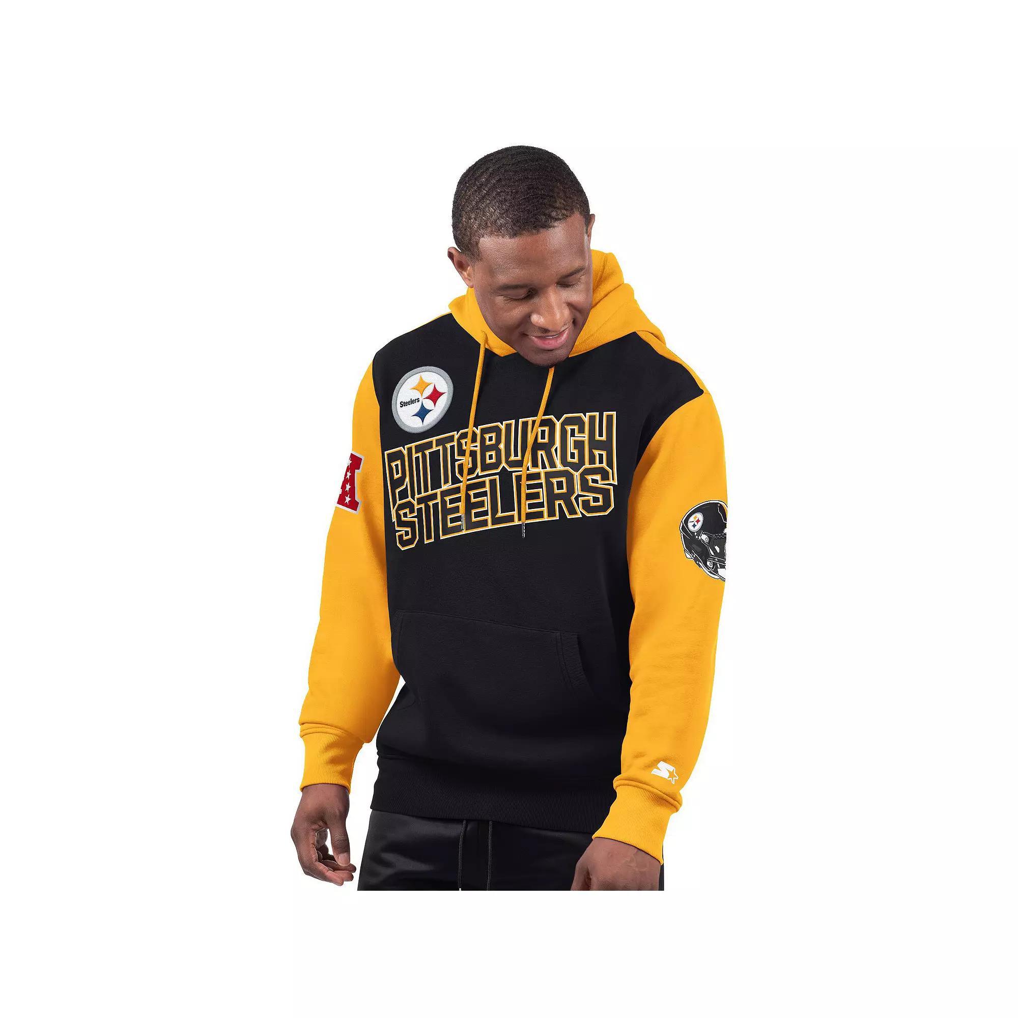 Men's Starter Black Pittsburgh Steelers Extreme Pullover Hoodie, Size: Medium Product Image