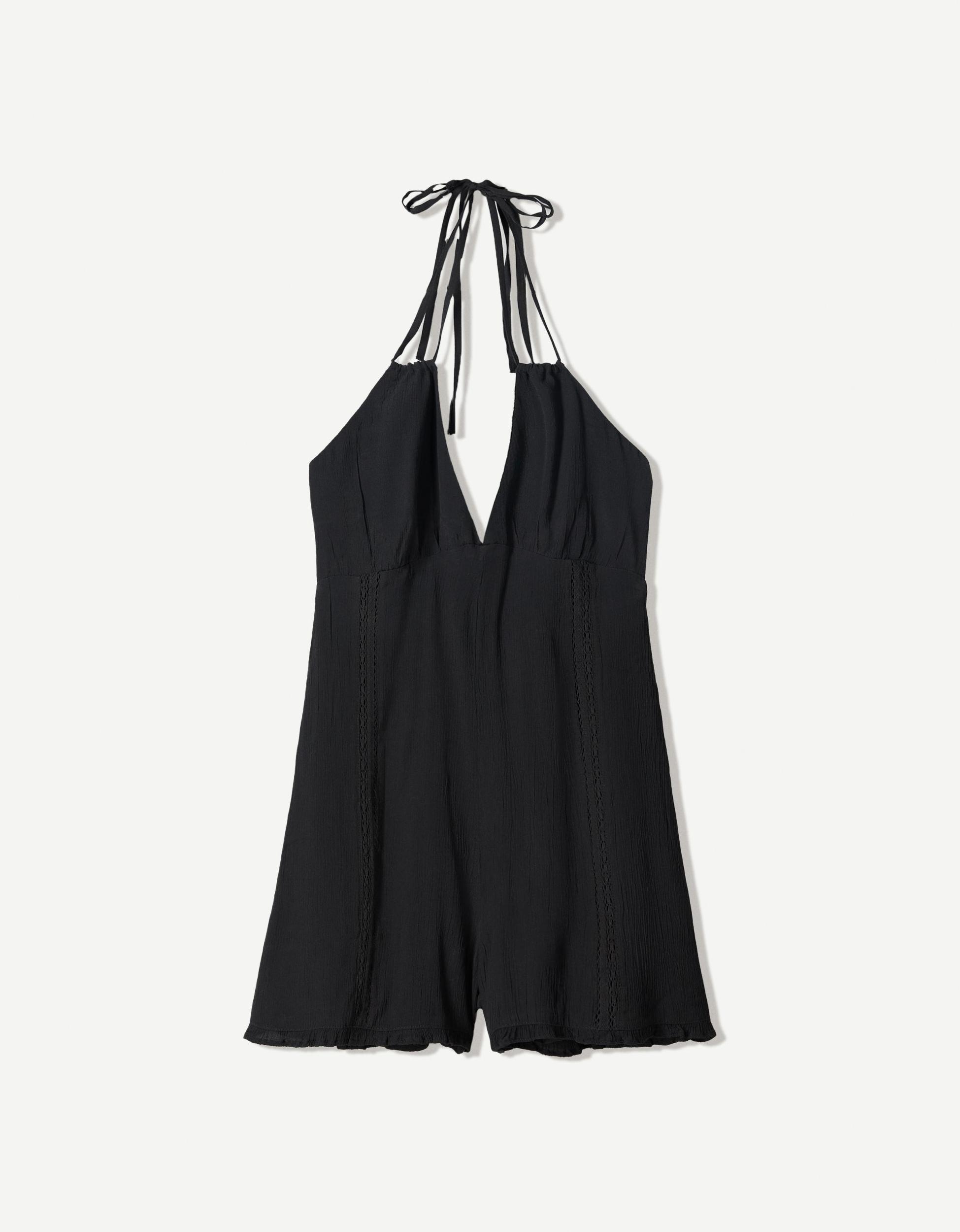 Halter romper with tie detail Product Image