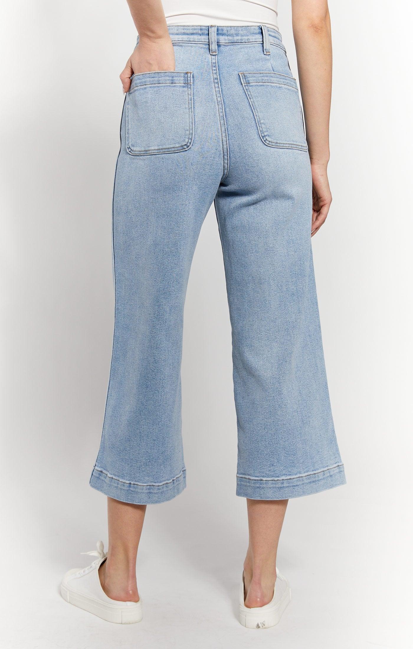 High Rise Wide Leg Crop Jeans Product Image