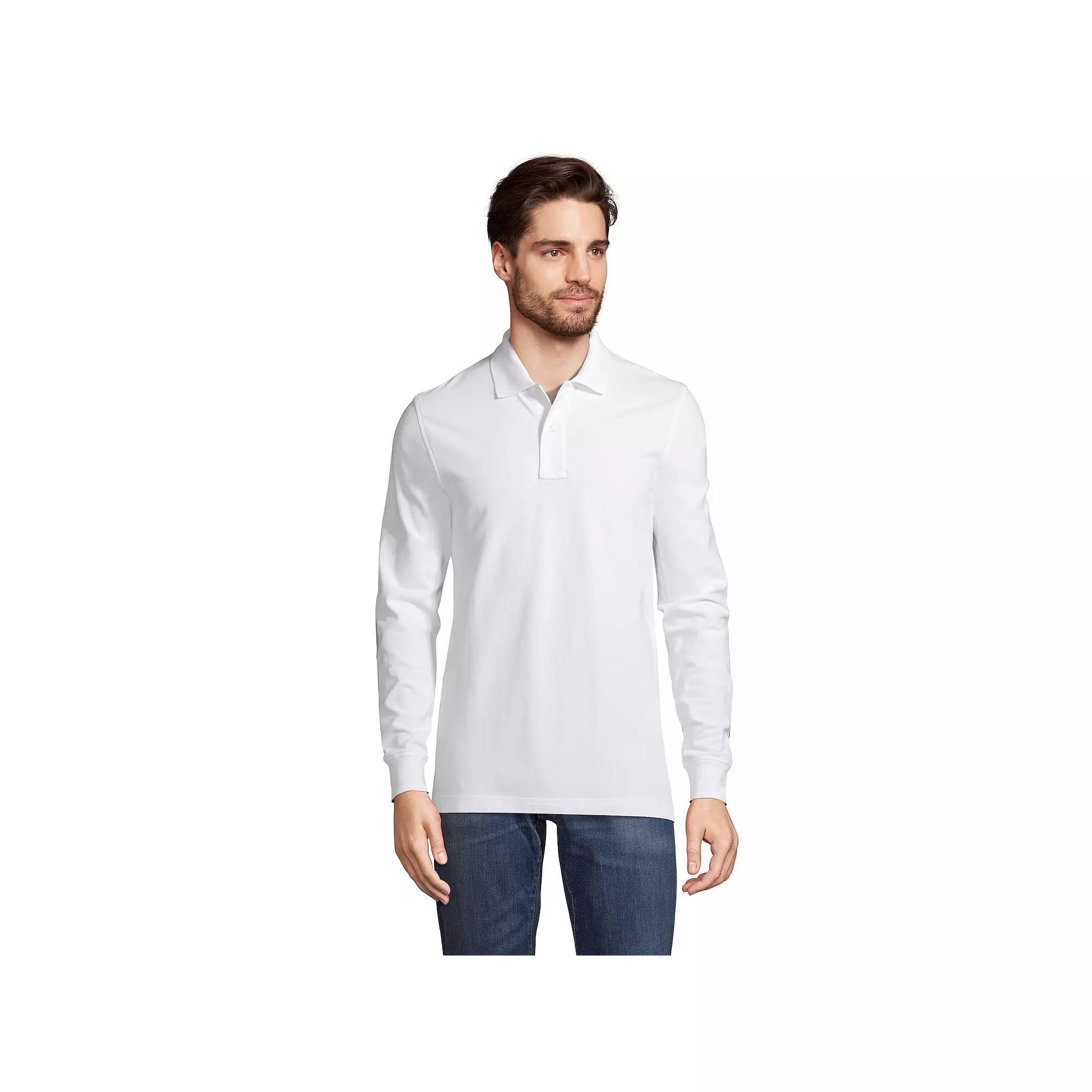 Men's Lands' End Comfort First Mesh Polo, Size: Large, White Product Image