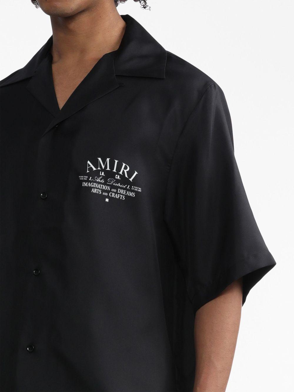 logo-print short-sleeve silk shirt Product Image