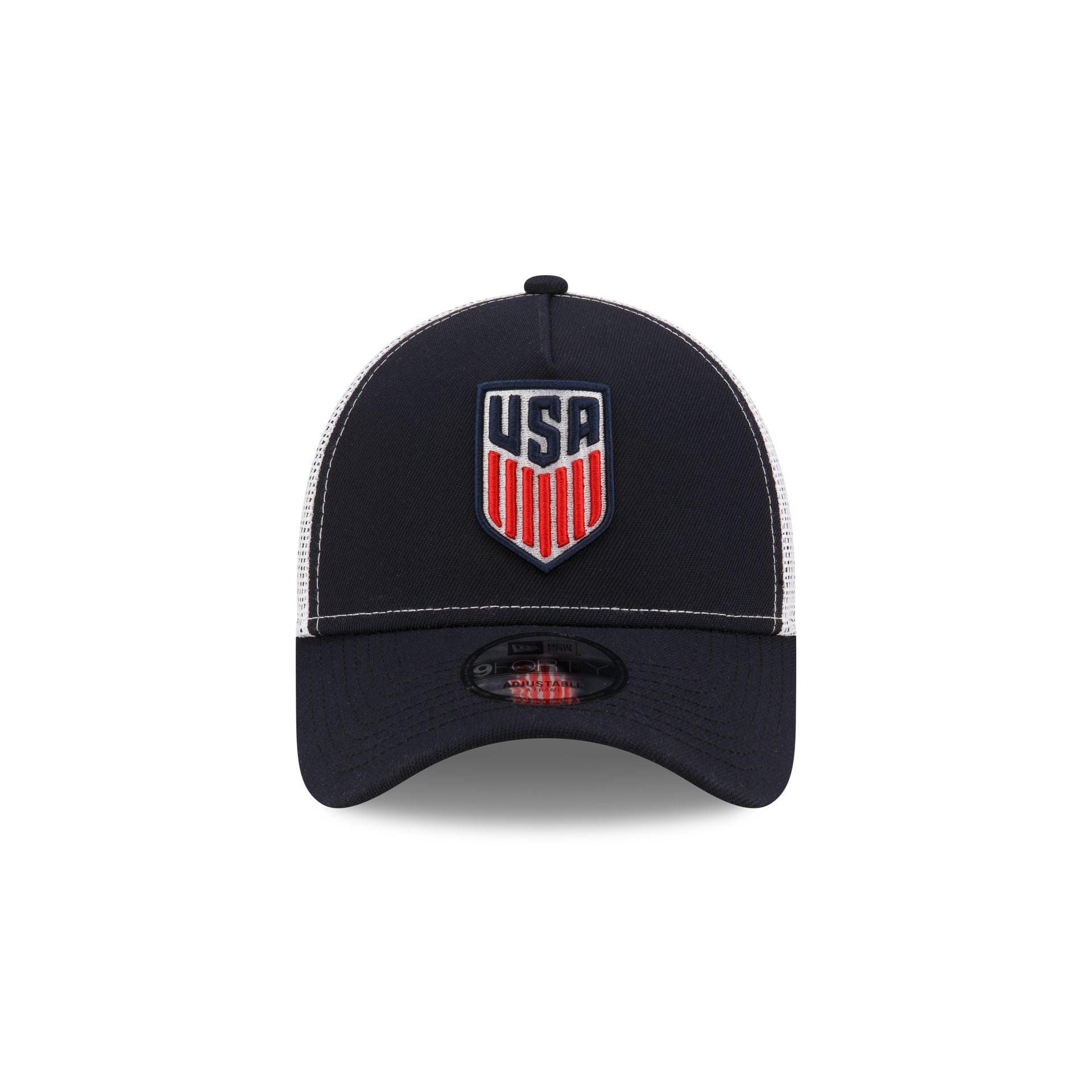 U.S. Soccer Men's National Team Navy 9FORTY A-Frame Trucker Hat Male Product Image