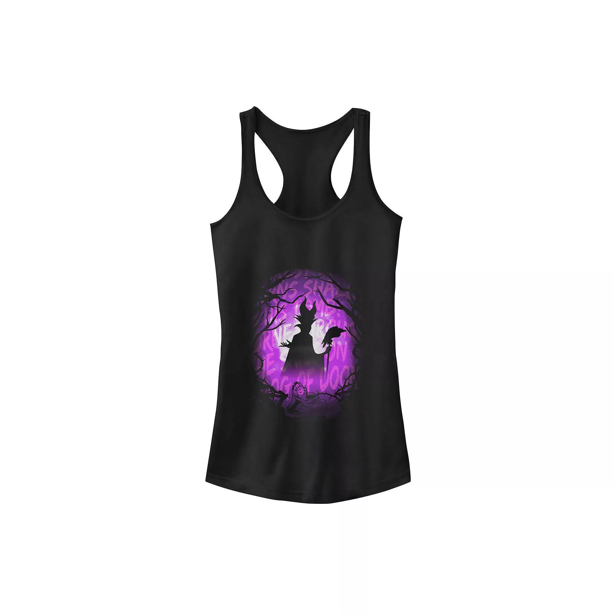Juniors' Disney's Sleeping Beauty Maleficent Purple Hue Silhouette Tank Top, Girl's,  Product Image