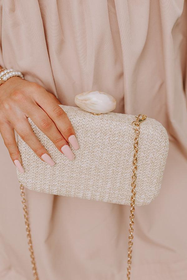 St. Lucia Love Woven Clutch in Ivory Product Image