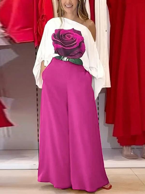 High Waisted Loose Pockets Solid Color Pants Trousers Product Image