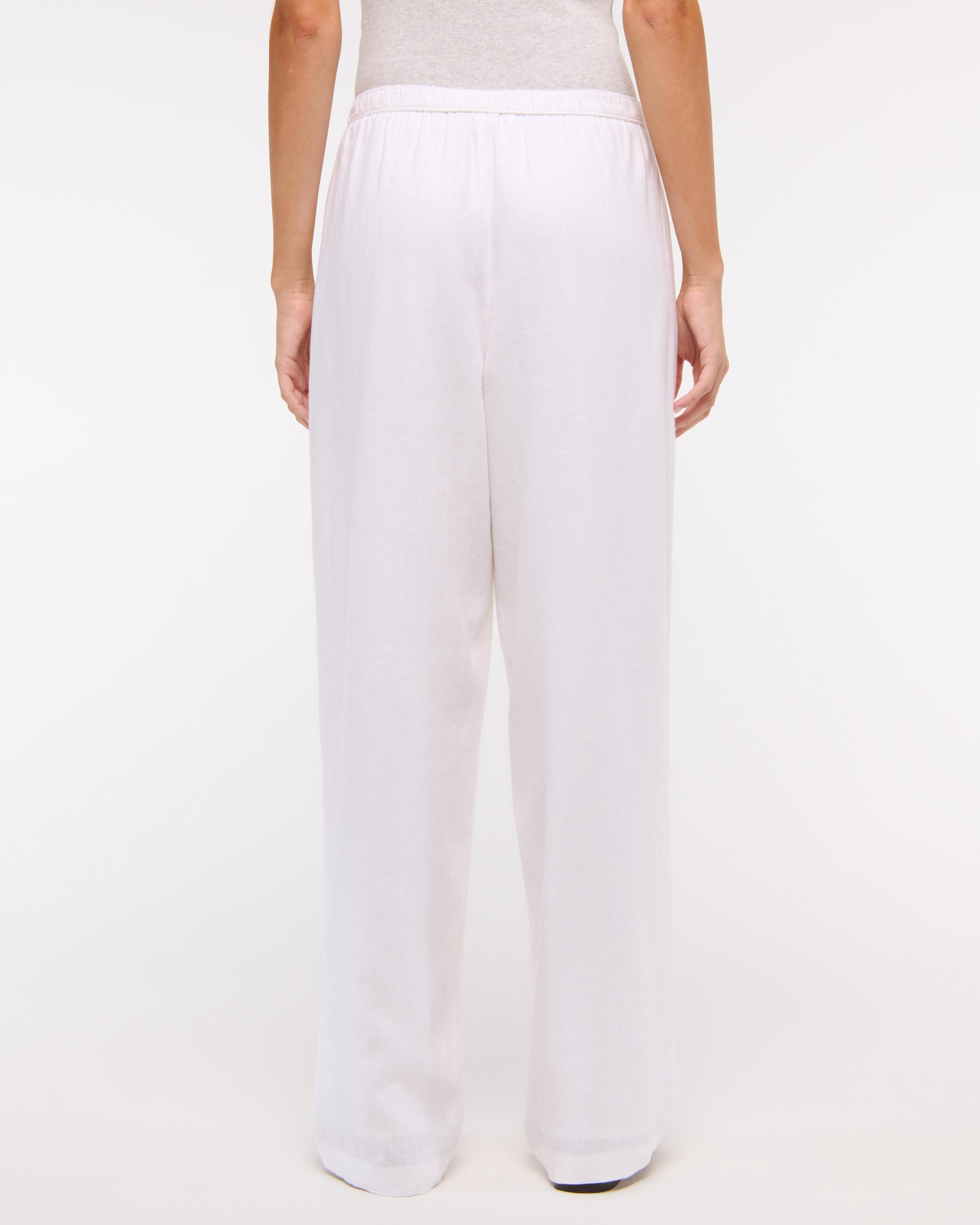 Straight Linen-Blend Pull-On Pant Product Image