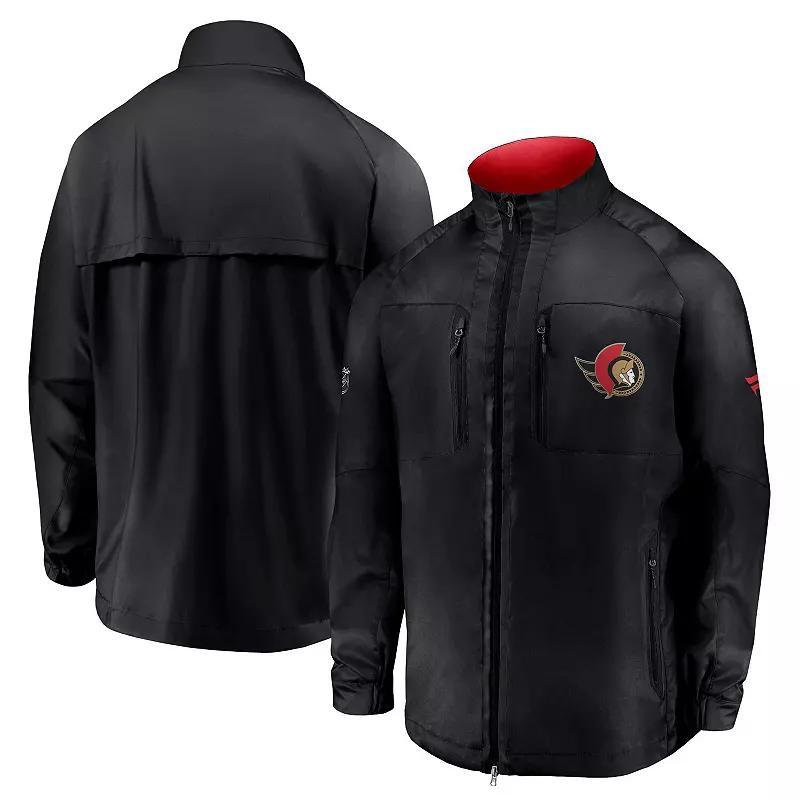 Men's Fanatics Black Ottawa Senators Authentic Pro Locker Room Rink Raglan Full-Zip Jacket,  Product Image
