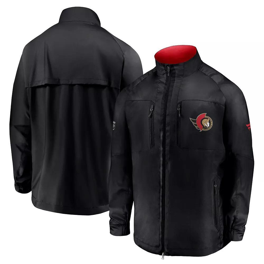 Men's Fanatics Black Ottawa Senators Authentic Pro Locker Room Rink Raglan Full-Zip Jacket,  Product Image