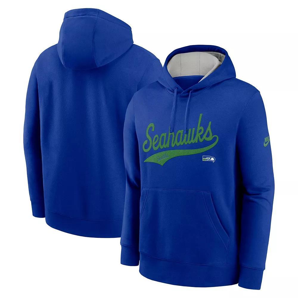 Men's Nike Royal Seattle Seahawks Rewind Club Logo Pullover Hoodie,  Product Image