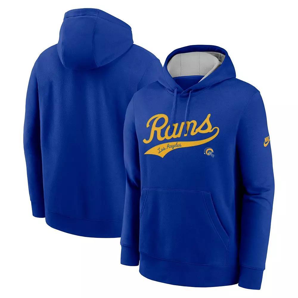 Men's Nike Royal Los Angeles Rams Rewind Club Logo Pullover Hoodie,  Product Image