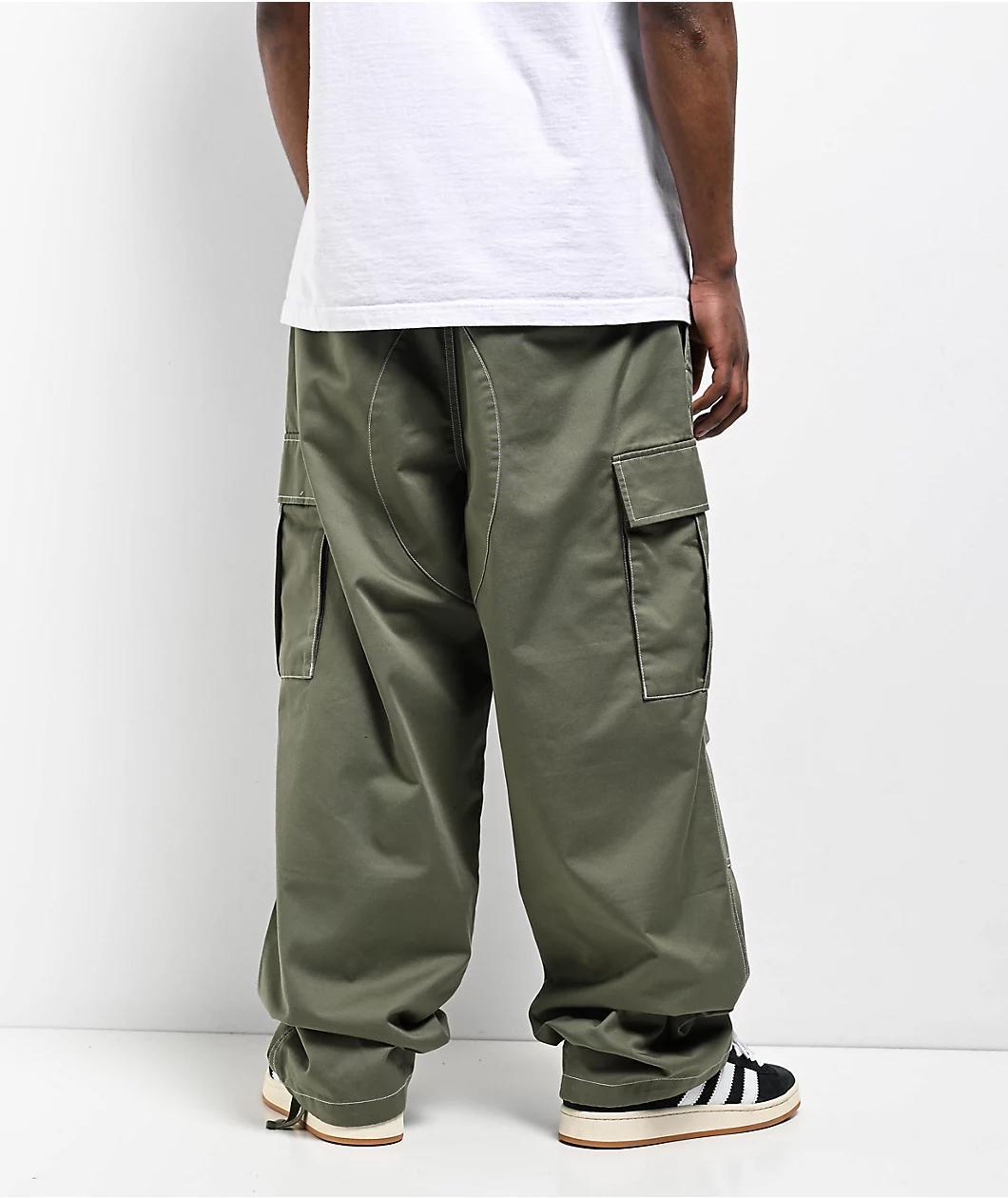 Empyre Contrast Olive Ultra Loose Cargo Skate Pants Product Image