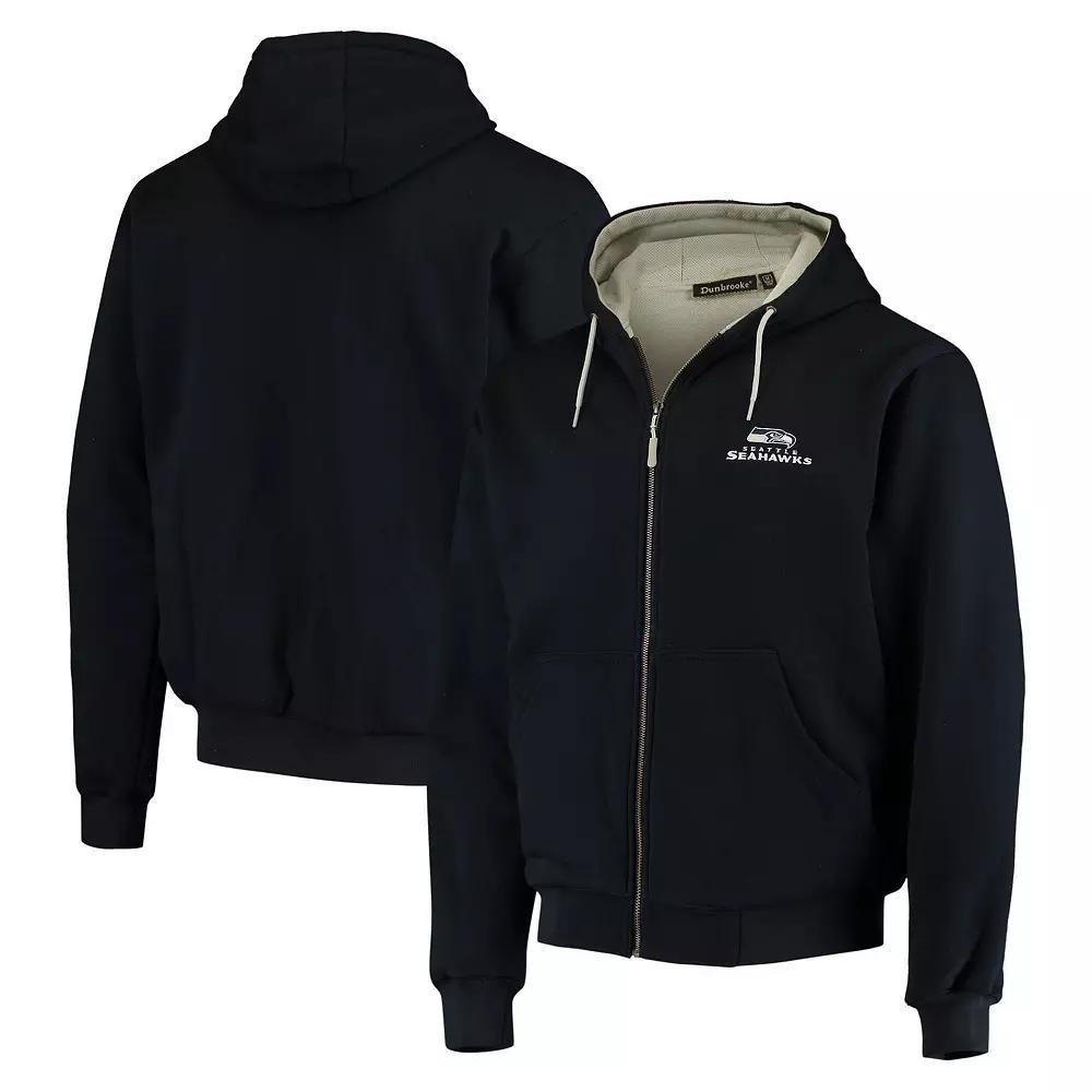 Men's Dunbrooke Navy Seattle Seahawks Craftsman Thermal-Lined Full-Zip Hoodie,  Product Image