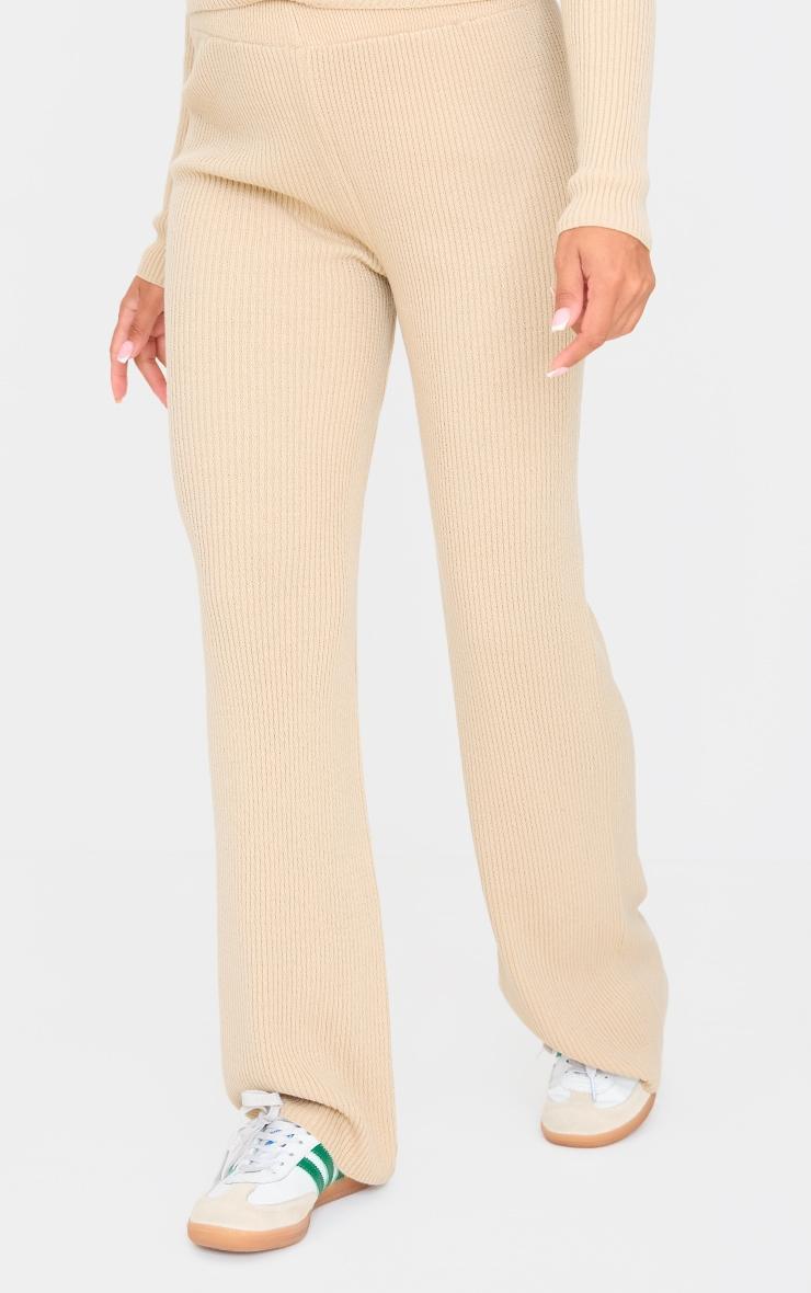 Maternity Oatmeal Rib Knit Straight Leg Pants Product Image