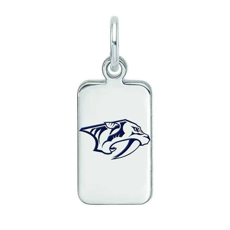 LogoArt Sterling Silver Enamel Nashville Predators Tag Pendant, Womens Product Image