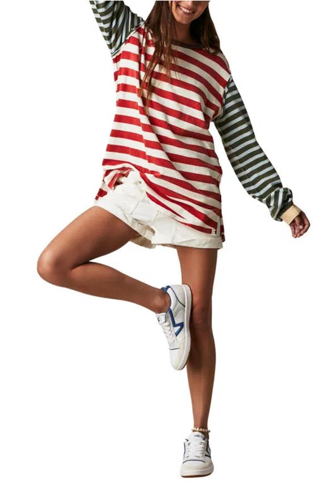 Sawyer Stripe Long Sleeve T-shirt In Kelp Product Image