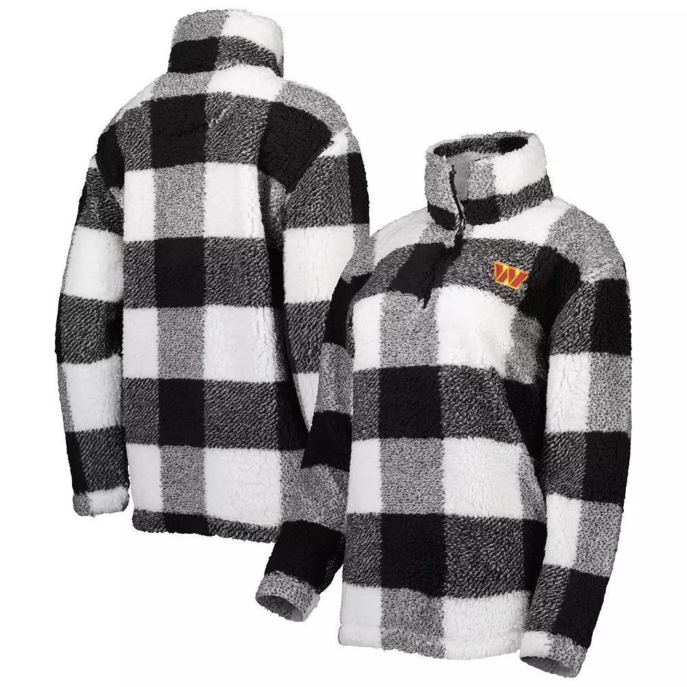 Women's G-III 4Her by Carl Banks Black Washington Commanders Sherpa Plaid Quarter-Zip Jacket, Size: Small, Wft Black Product Image