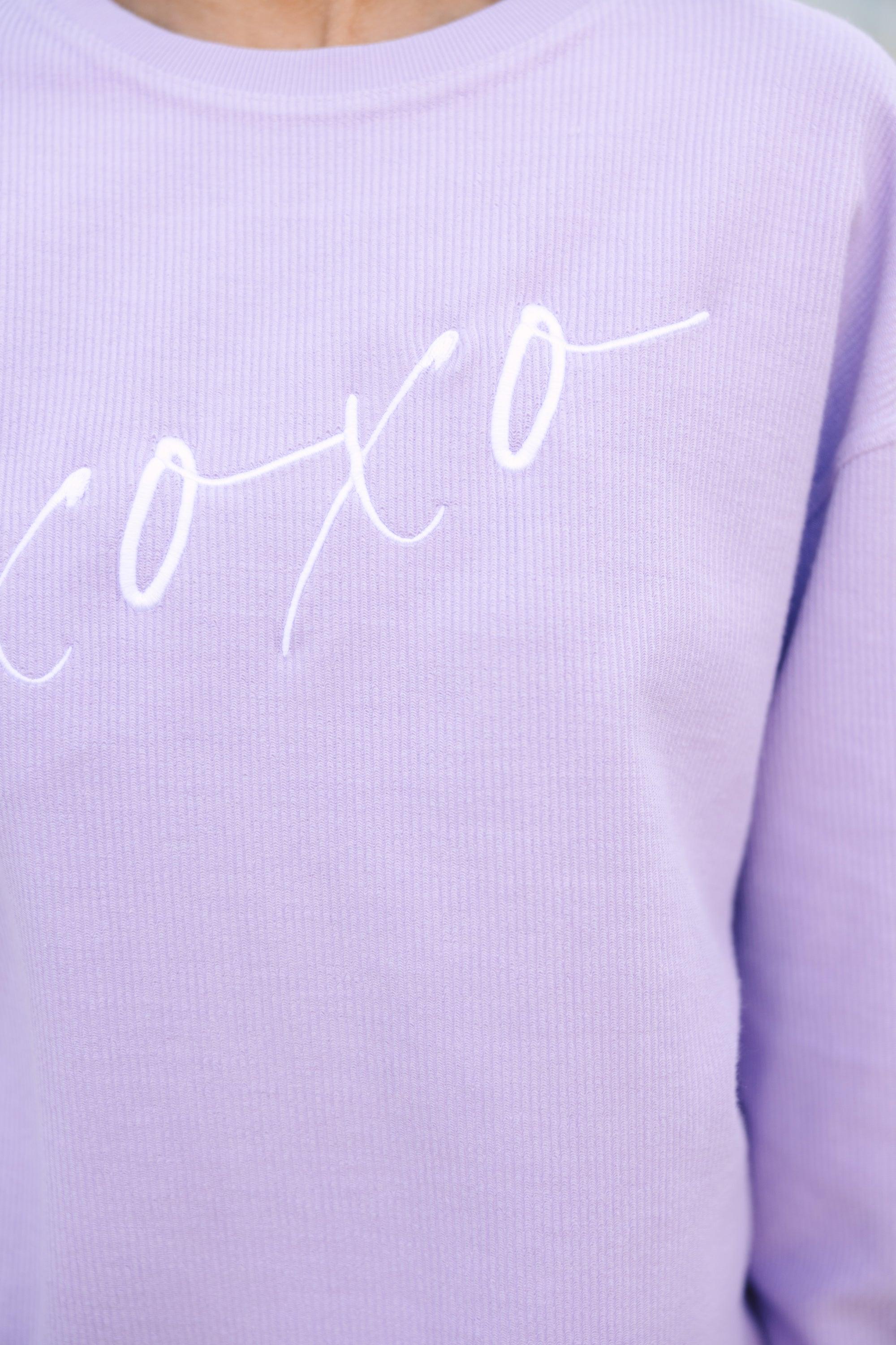 XoXo Lilac Embroidered Sweatshirt Female Product Image