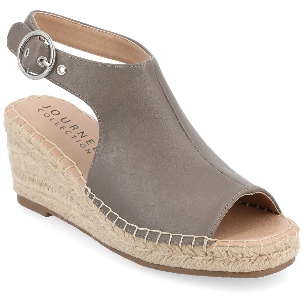 Journee Crew Women's Espadrille Wedges, Size: 7 Wide, Pink Product Image