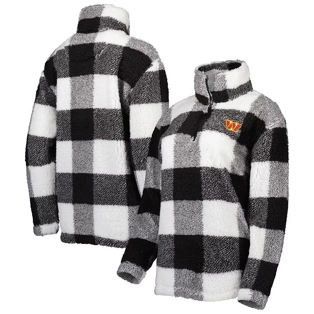 Women's G-III 4Her by Carl Banks Black Washington Commanders Sherpa Plaid Quarter-Zip Jacket, Size: XS, Wft Black Product Image
