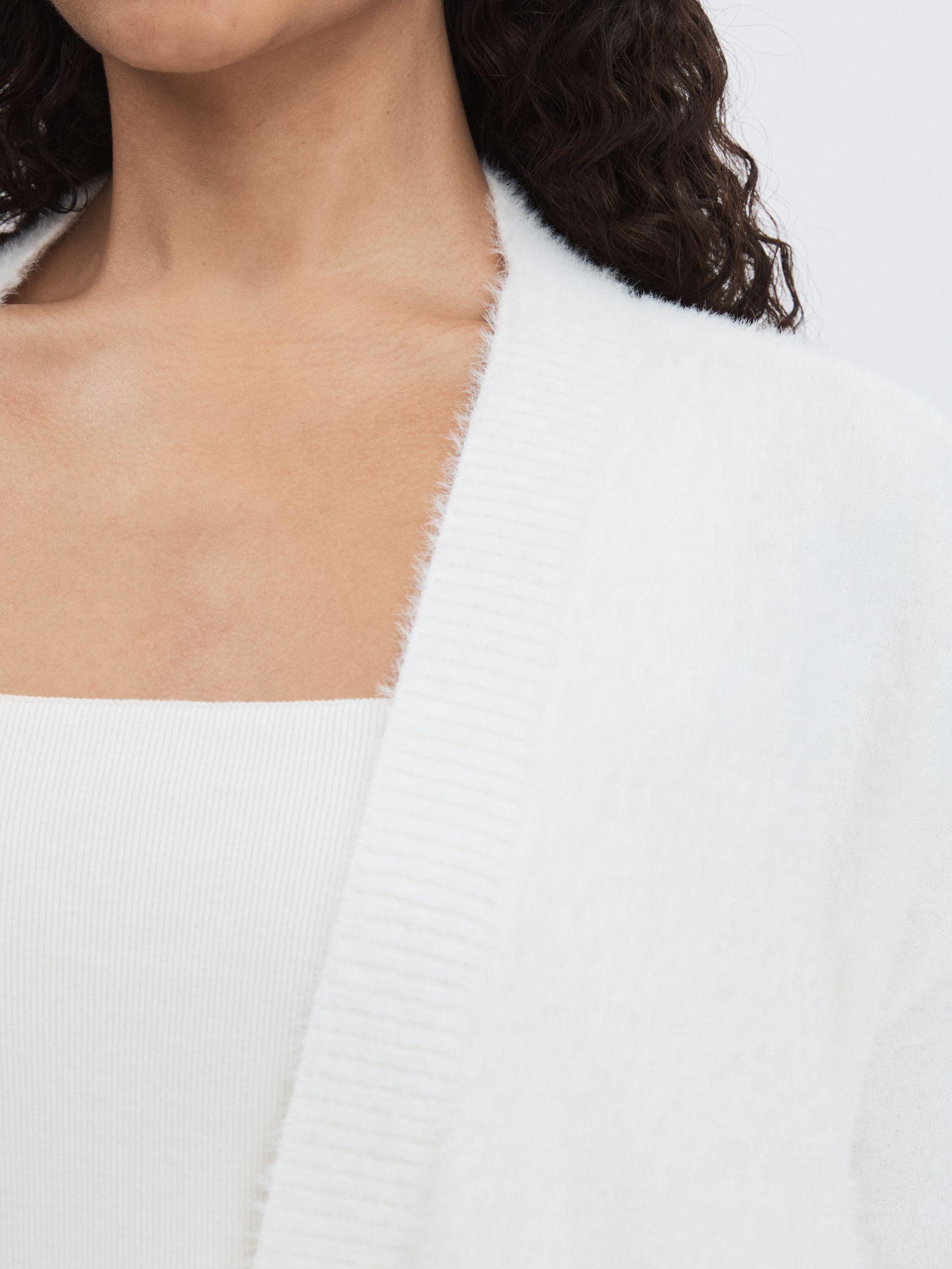 Good American Oversized Plush Cardigan in White Product Image