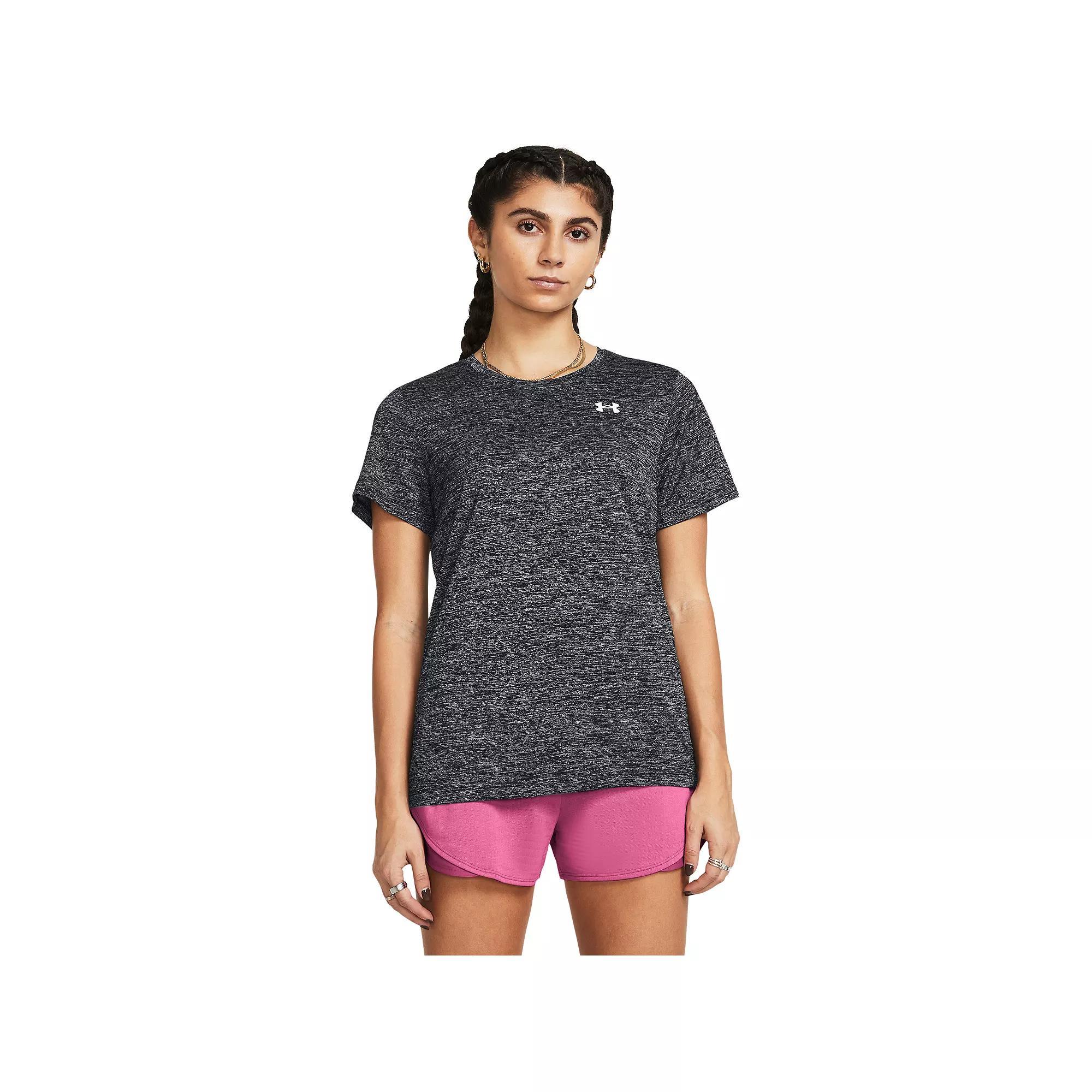 Women's Under Armour Tech™ Short Sleeve Tee, Size: XL, Black Heathered Product Image