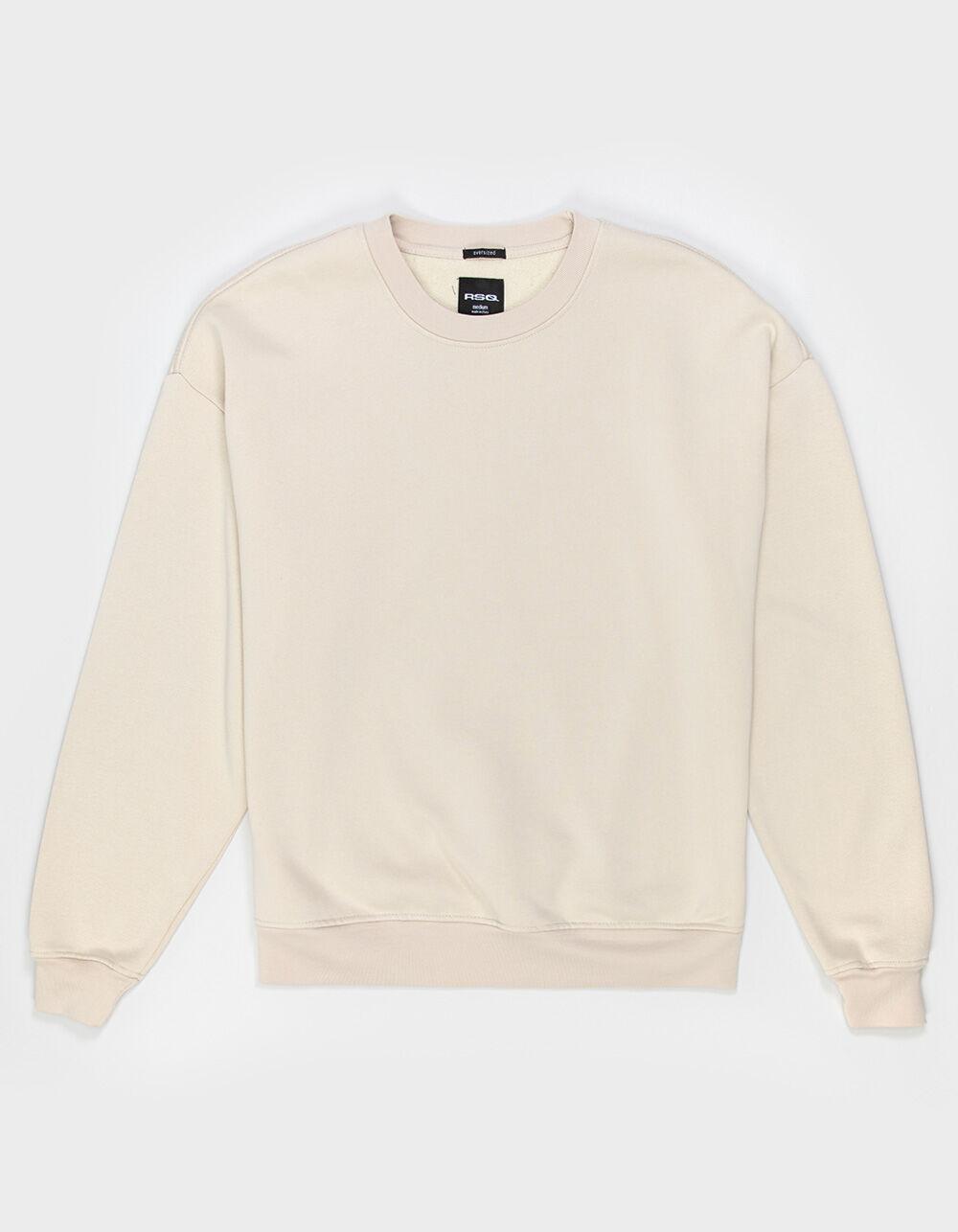 RSQ Mens Washed Oversized Crewneck Sweatshirt - BLACK Product Image