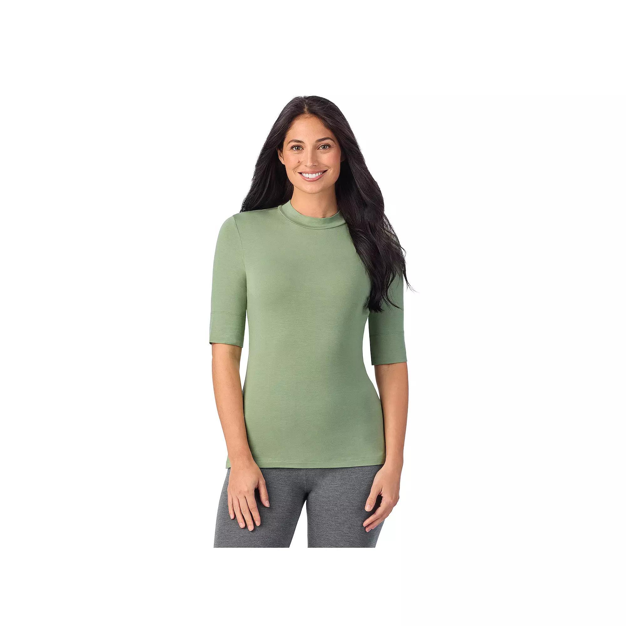 Women's Cuddl Duds® Softwear with Stretch Elbow Sleeve Mockneck Top,  Product Image