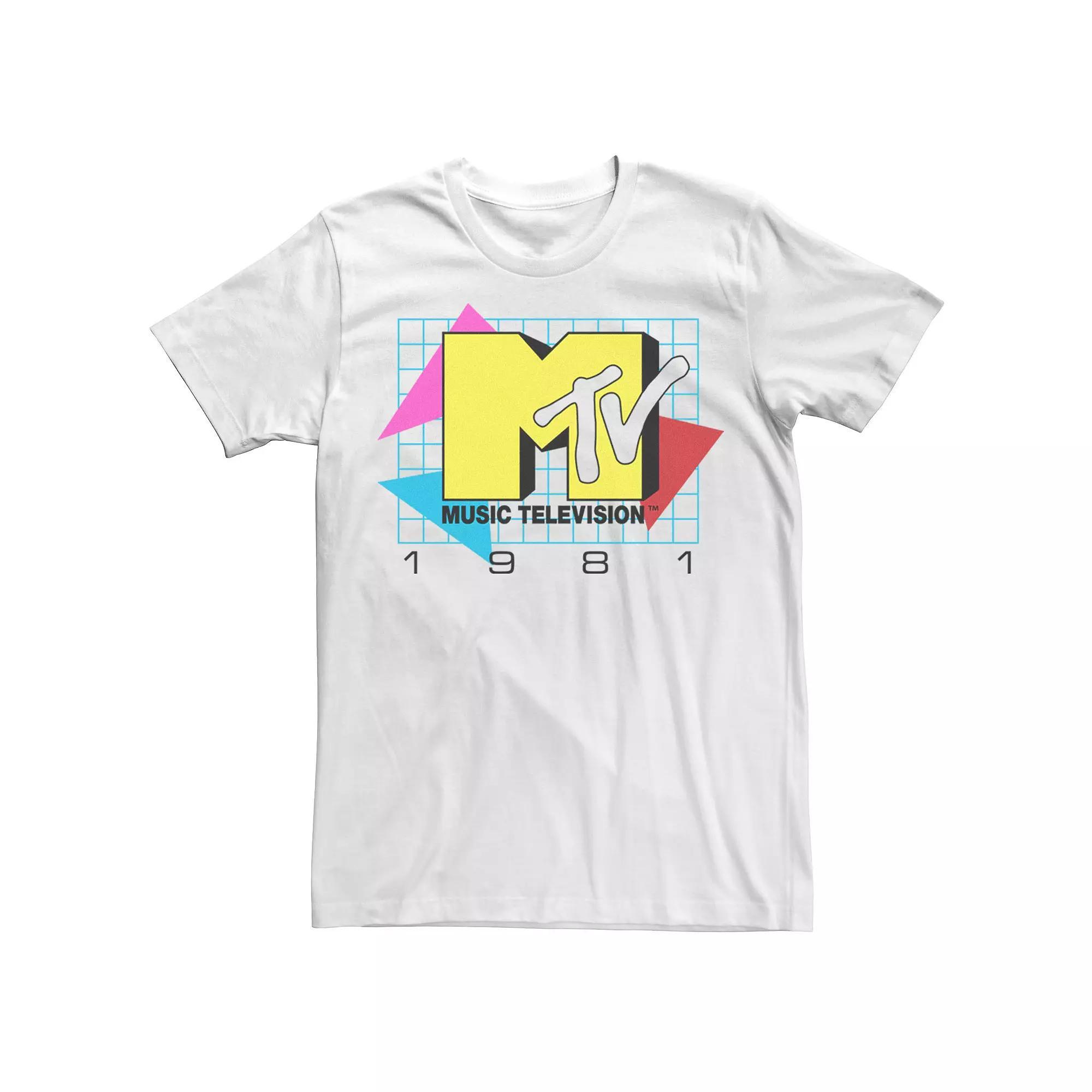 Big & Tall MTV Music Television 1981 Logo Tee, Men's, Size: 3XL, White Product Image