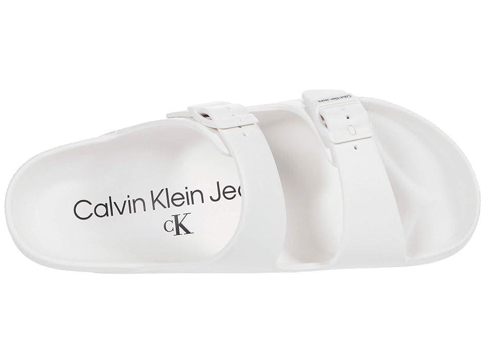 Calvin Klein Mens Mens Zion Double Strap Slide Sandal - White - 12 Product Image