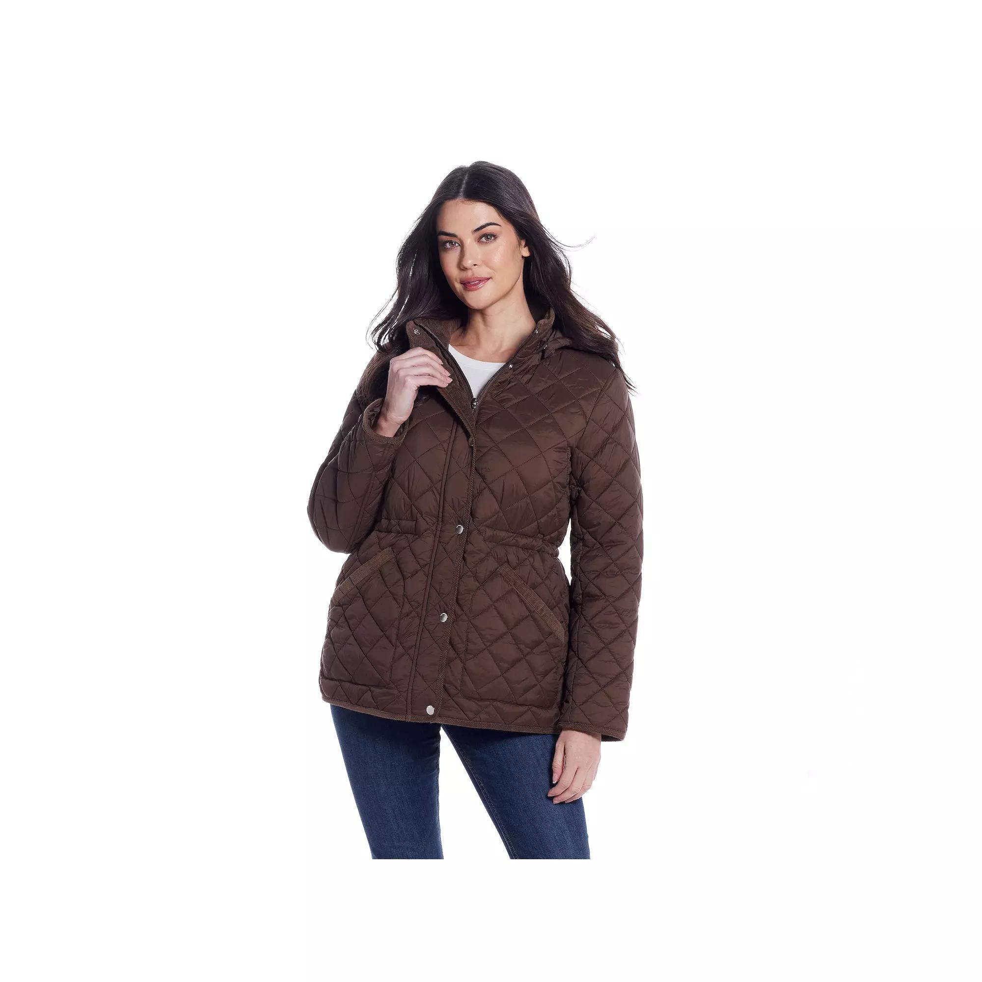 Women's Weathercast Corduroy Trimmed Quilted Anorak Jacket,  Product Image