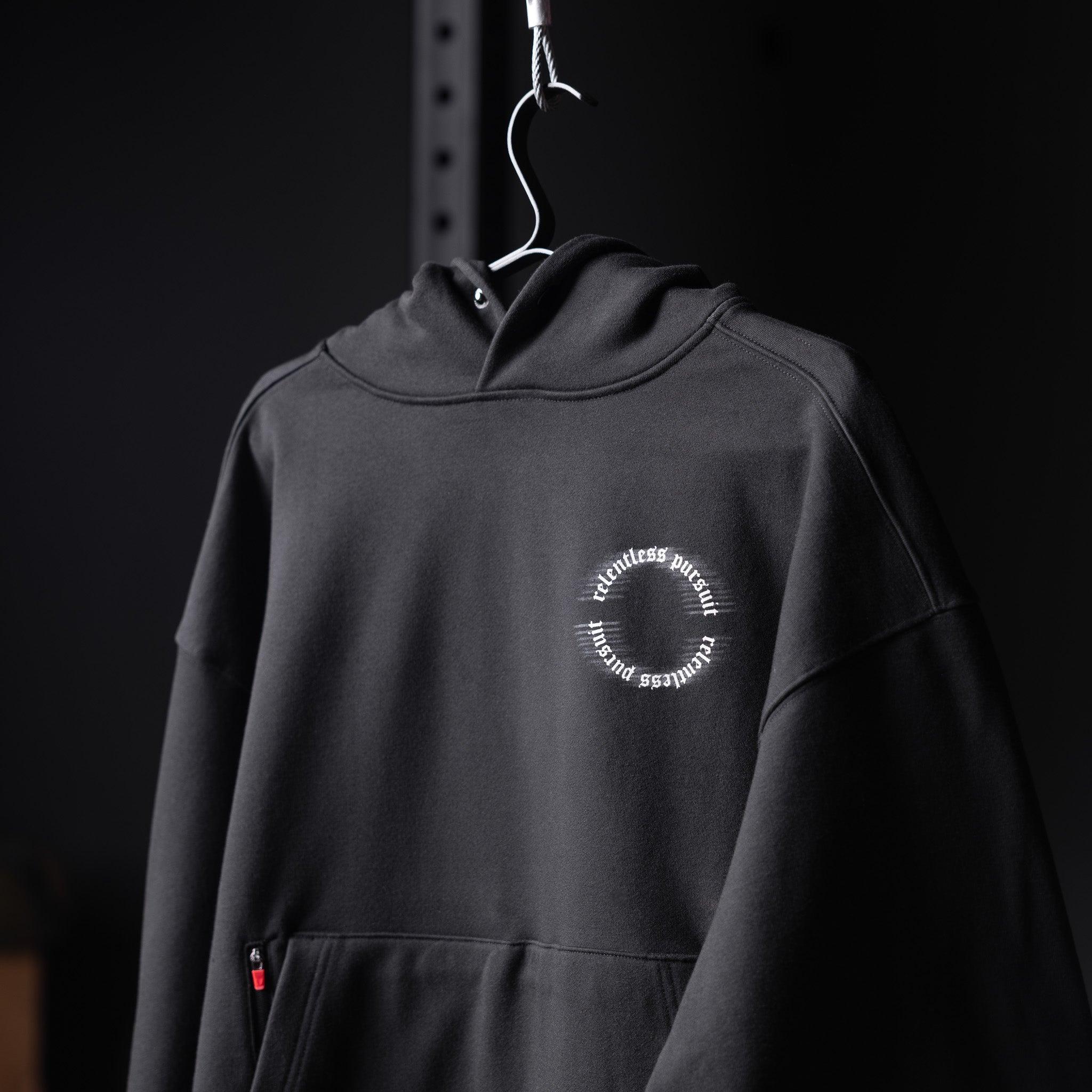 0874. Tech-Terry™ Zip Pocket Hoodie - Black "RP Blur" Product Image