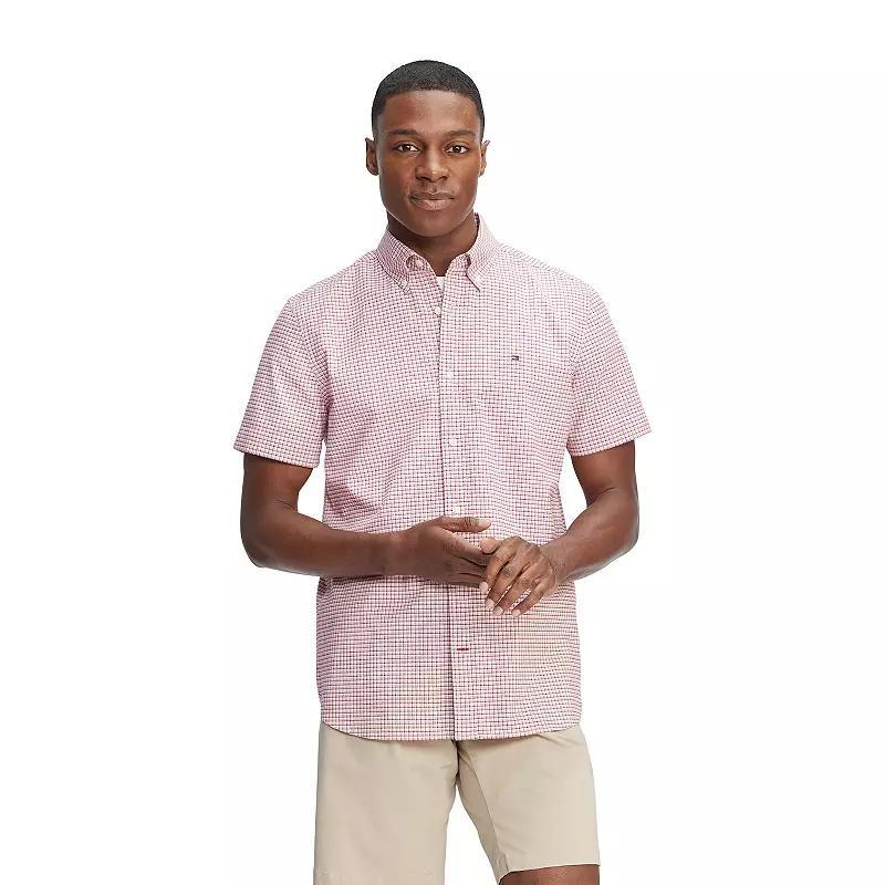 Mens Tommy Hilfiger Stretch Short Sleeve Oxford Button-Down Shirt Product Image