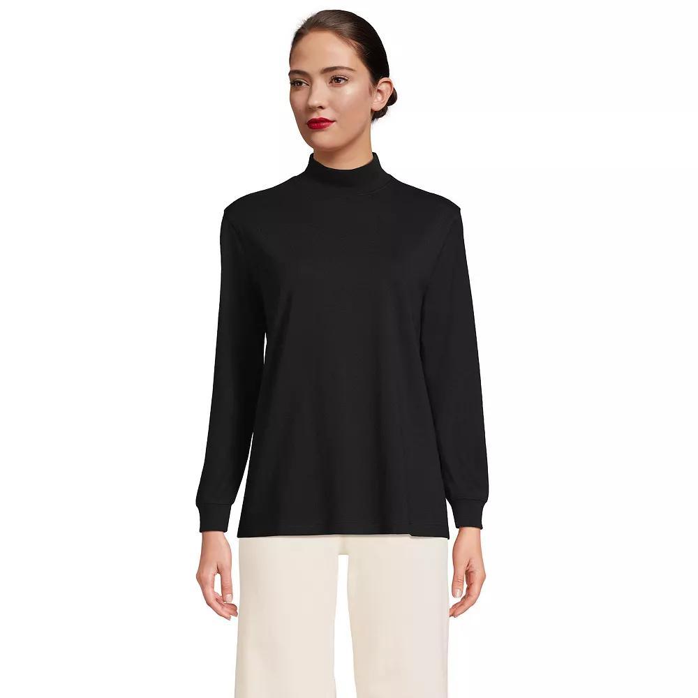 Women's Lands' End Long Sleeve Super T Mockneck Top,  Product Image