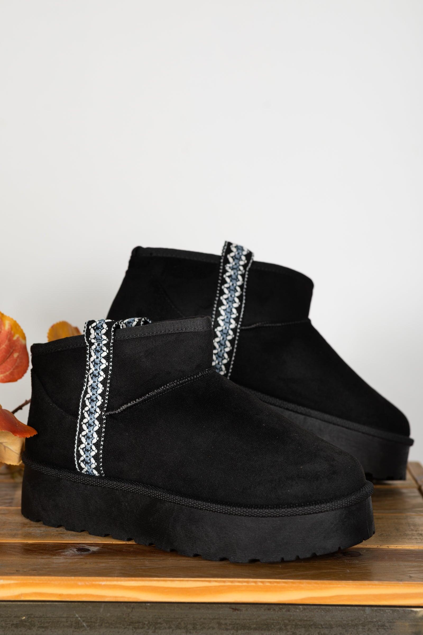 Fur Platform Bootie With Detail Trim Product Image