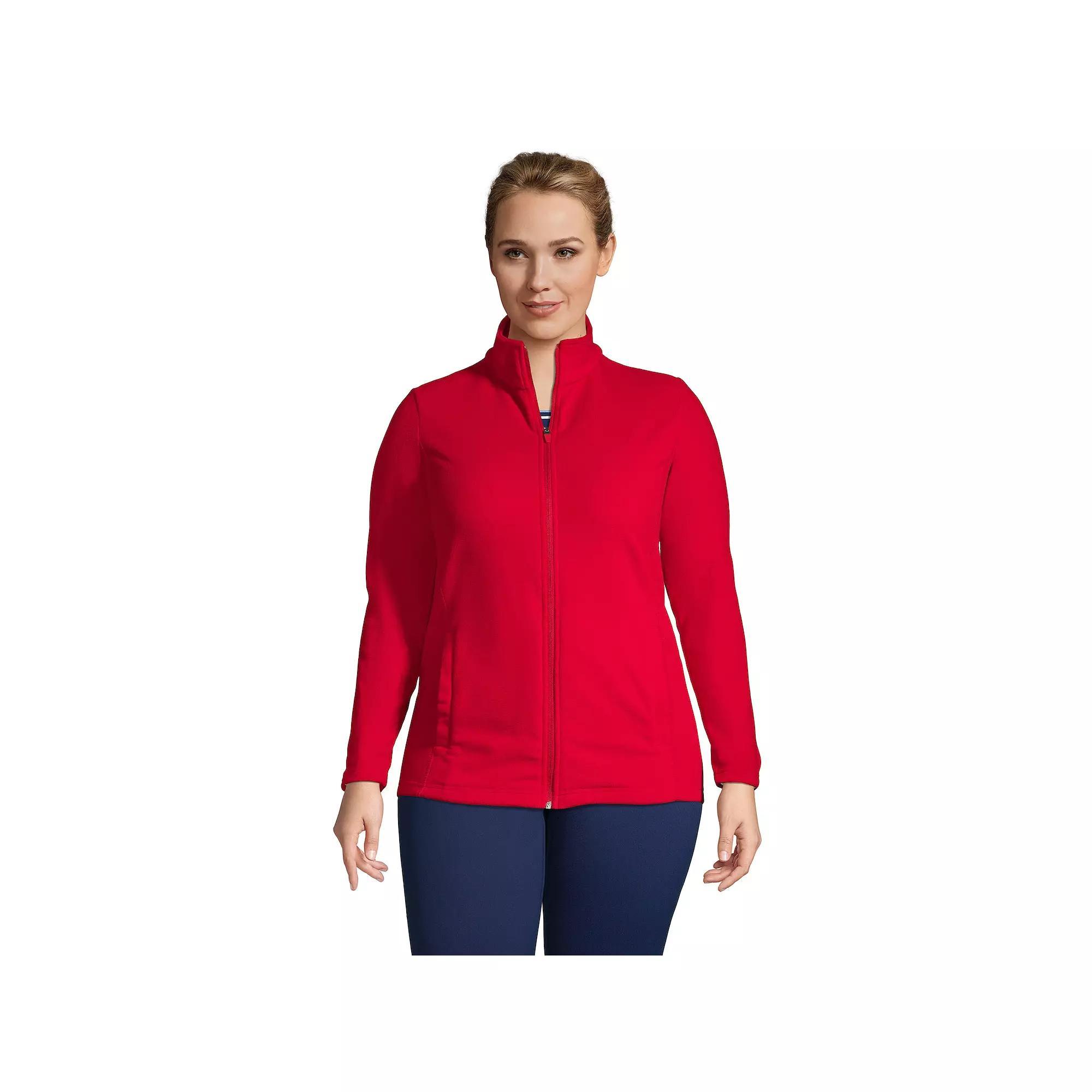 Plus Size Lands' End Full Zip Fleece Jacket, Women's, Size: 2XL, Rich Red Product Image