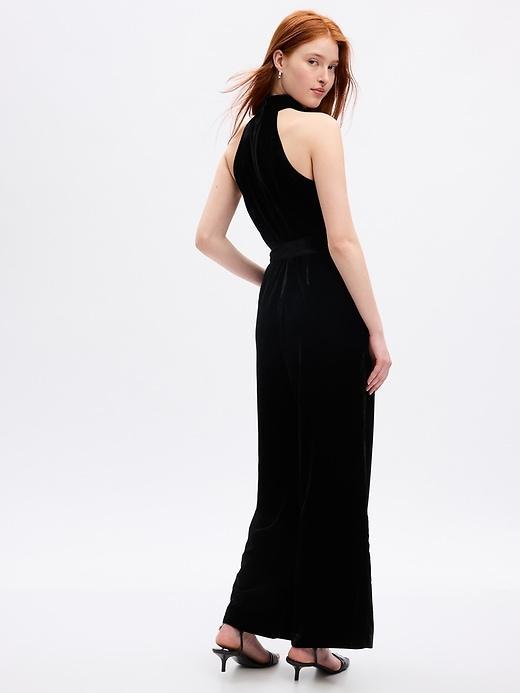 Velvet Halter Jumpsuit Product Image