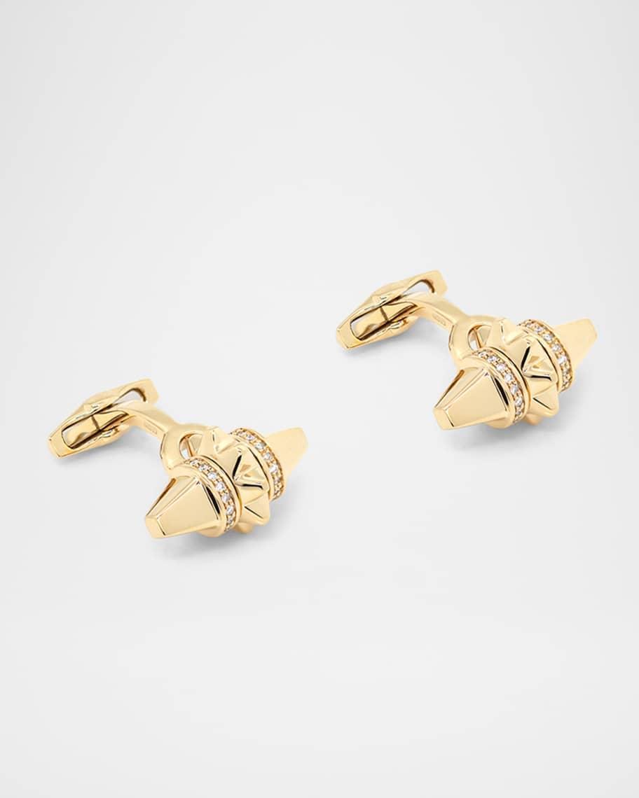 Mens 18K Yellow Gold Cardamom Cufflinks Product Image