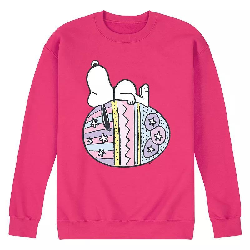 Men's Peanuts Snoopy Easter Egg Fleece Sweatshirt, Size: Medium, Pink Product Image